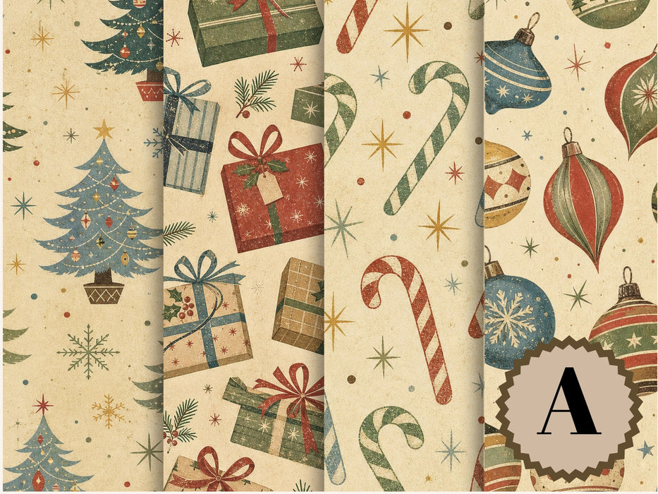 1950s Christmas rice paper Set A