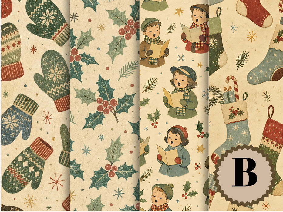 1950s Christmas rice paper Set B