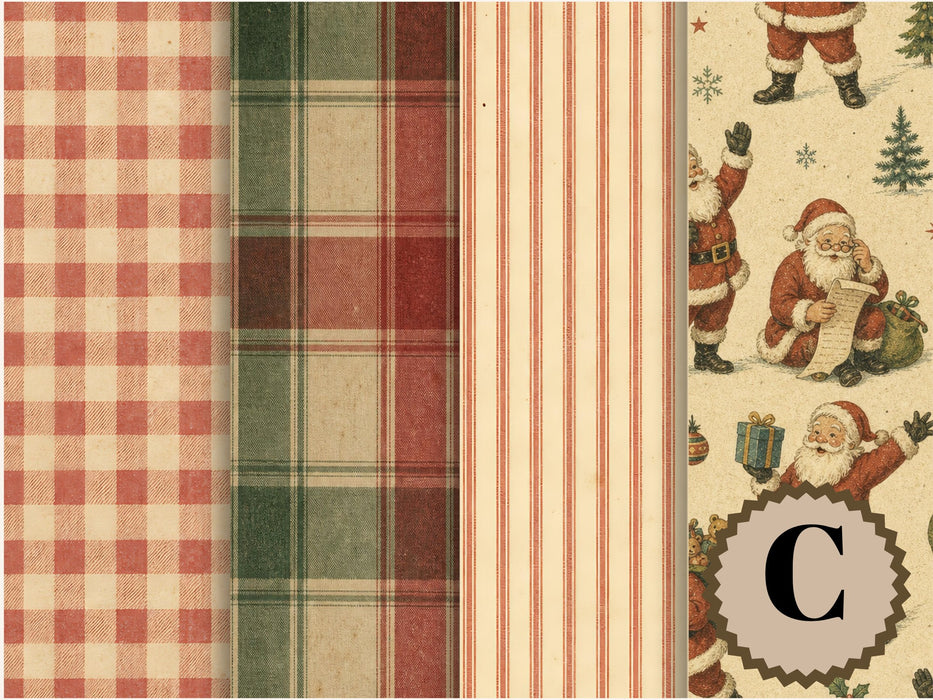 1950s Christmas rice paper Set C