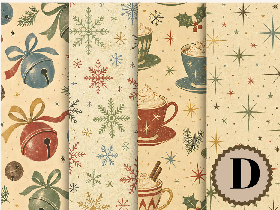 1950s Christmas rice paper Set D