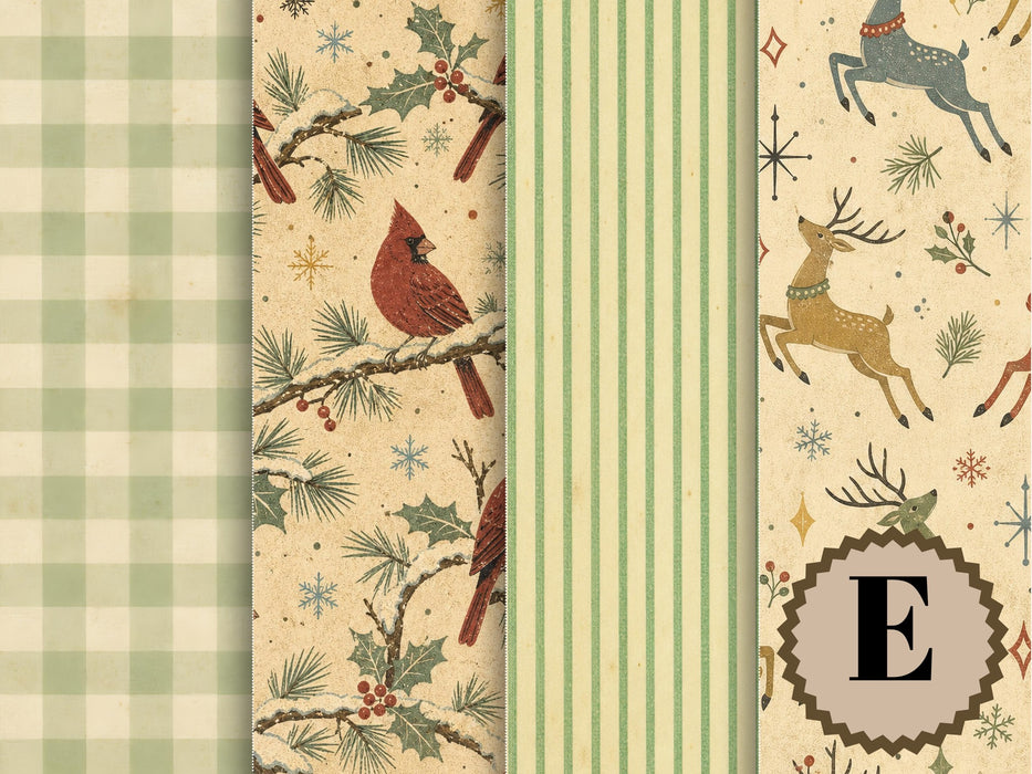 1950s Christmas rice paper Set E