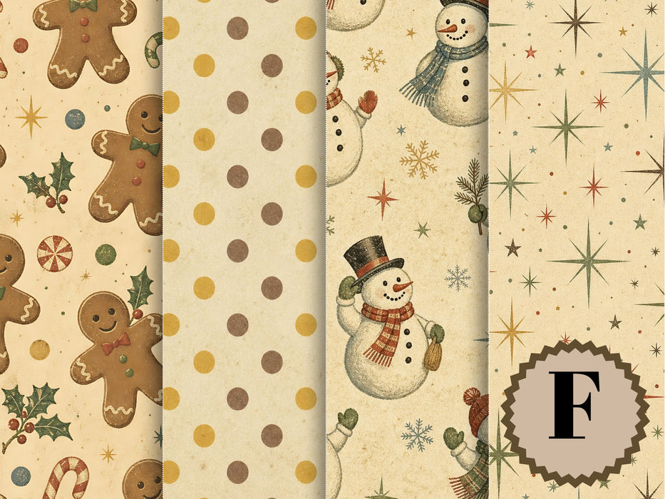 1950s Christmas rice paper Set F