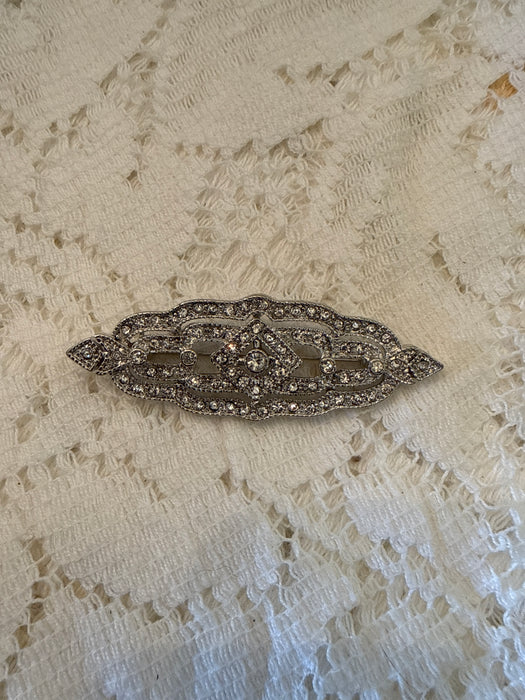 Art Deco style pin silver tone