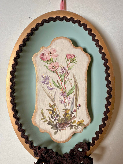 Upcycled Silver Plate Veggie Server into gallery wall art