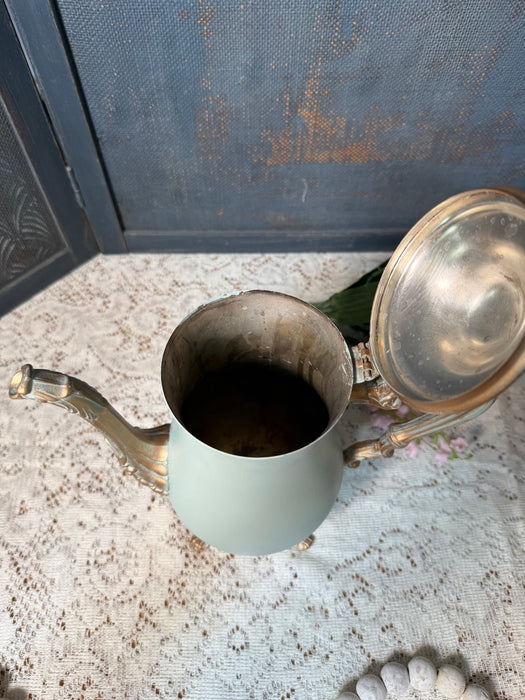 Blue Bird Teapot upcycled Silver Plate | For decorative use only
