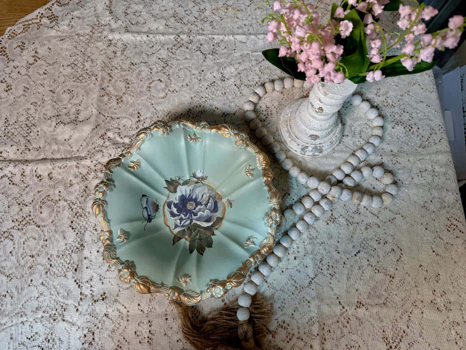 Wavy Bowl - Upcycled Silver Plate with transfers