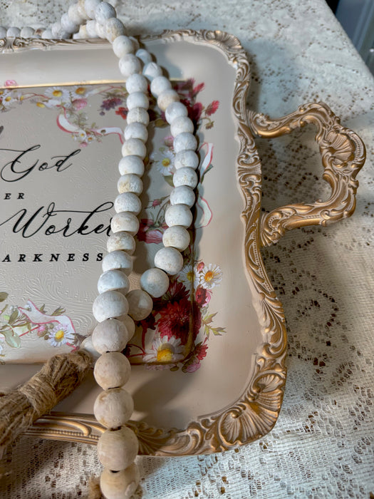 Rose Water Waymaker Footed Tray with Florals and Bows