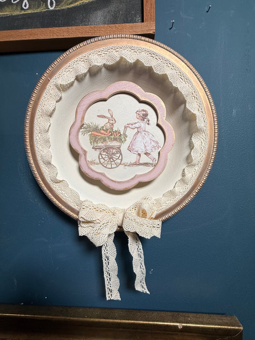 Gallery Wall Girl in a flower | Upcycled Silver Plate Bowl