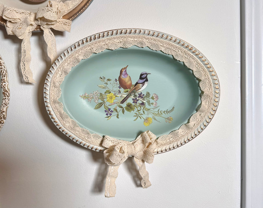 Floral Gallery Wall Art from Upcycled Silver Plate Veggie Server (Landscape)