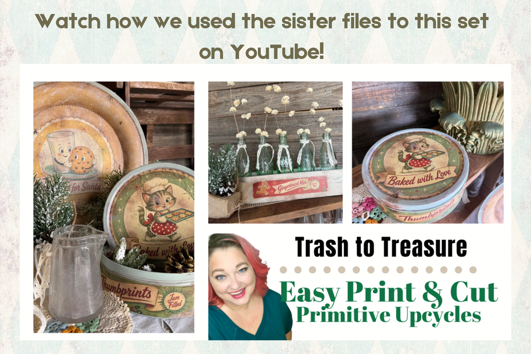PRINTED Mom's Secret Stash Rice Paper - Funny Retro Christmas Cookie Tin Labels for Decoupage
