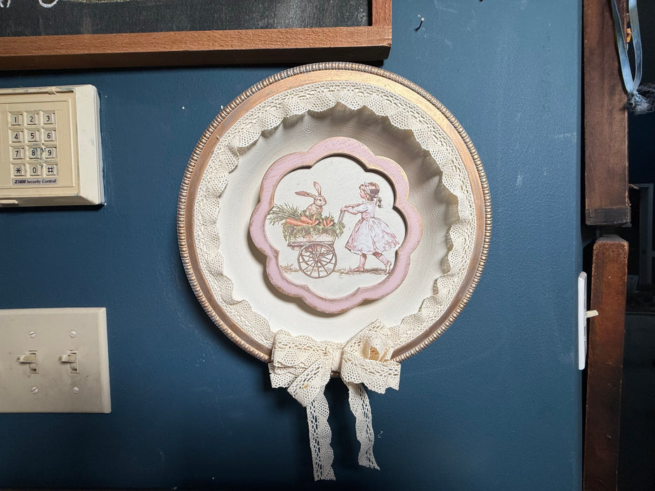 Gallery Wall Girl in a flower | Upcycled Silver Plate Bowl