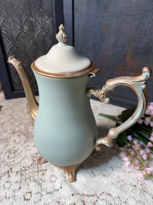 Blue Bird Teapot upcycled Silver Plate | For decorative use only