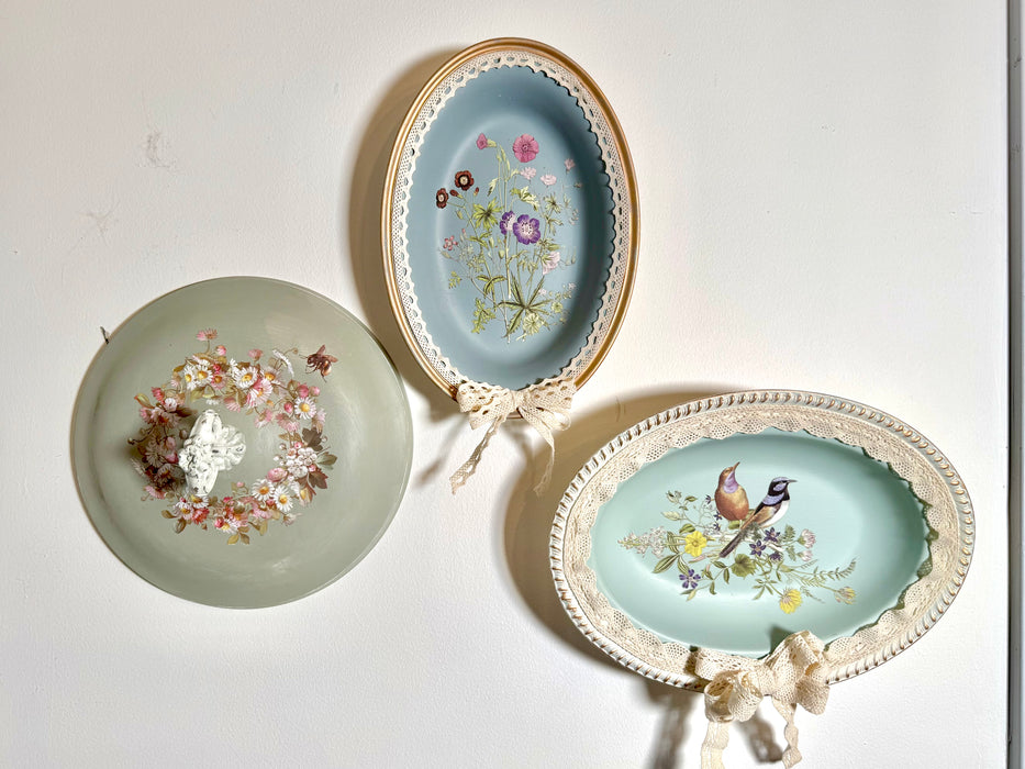 Upcycled Gallery Artwork out of Silver Plate Veggie Server