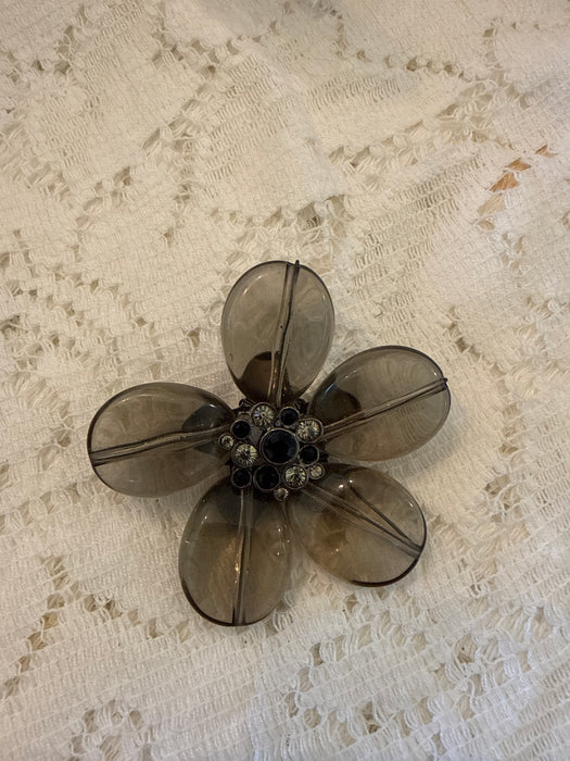 Smokey quartz look, Anne Klein pin