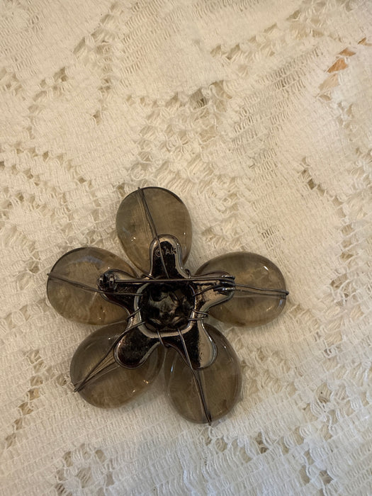 Smokey quartz look, Anne Klein pin