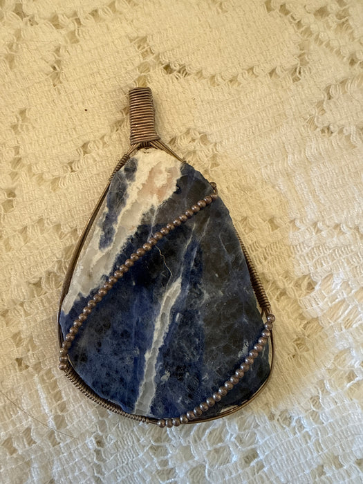 Wrapped sodalite Pendant