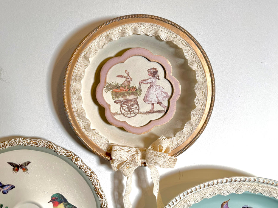 Gallery Wall Girl in a flower | Upcycled Silver Plate Bowl