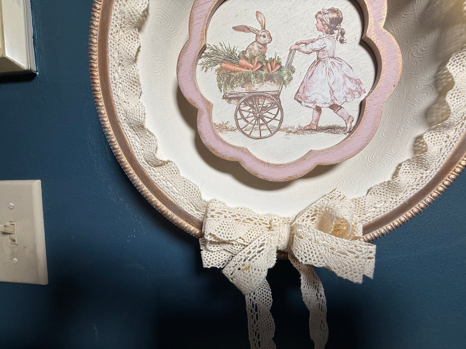 Gallery Wall Girl in a flower | Upcycled Silver Plate Bowl