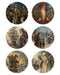 Belsnickel rice paper sheet 1 - six 3 inch old world Santa circles on an 8x10 sheet