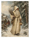 Belsnickel and Bough Gold and White Robes rice paper