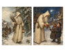 Belsnickel and Bough Gold and White Robes rice paper