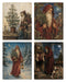 Belsnickel and Bough Red Robe Christmas Eve rice paper