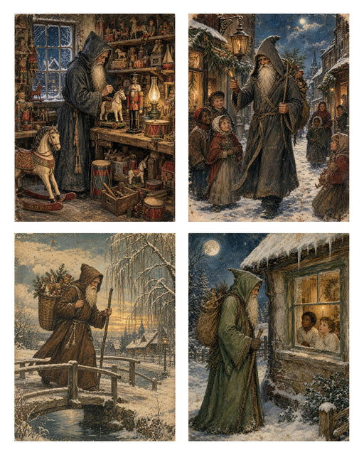 Belsnickel and Bough Workshop Village and Cottage rice paper