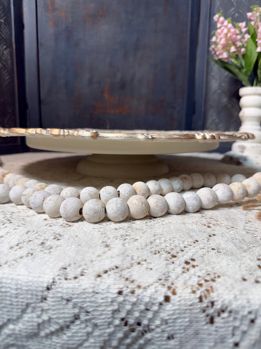 Upcycled Pedestal Tray with bird and gilding