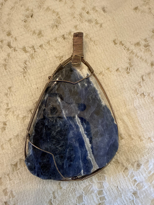 Wrapped sodalite Pendant