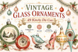 Vintage Glass Ornament Die Cuts 49 PNG 1950s Christmas Clipart
