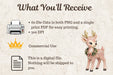 What you'll receive - 60 die cuts, PNG and PDF, 300 DPI