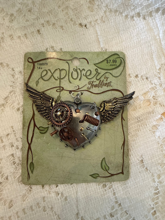 Steampunk heart charm