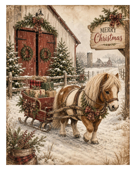 Down at the Barn: Horses, Pony & Farm Dog rice paper