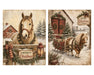 Down at the Barn: Horses, Pony & Farm Dog rice paper