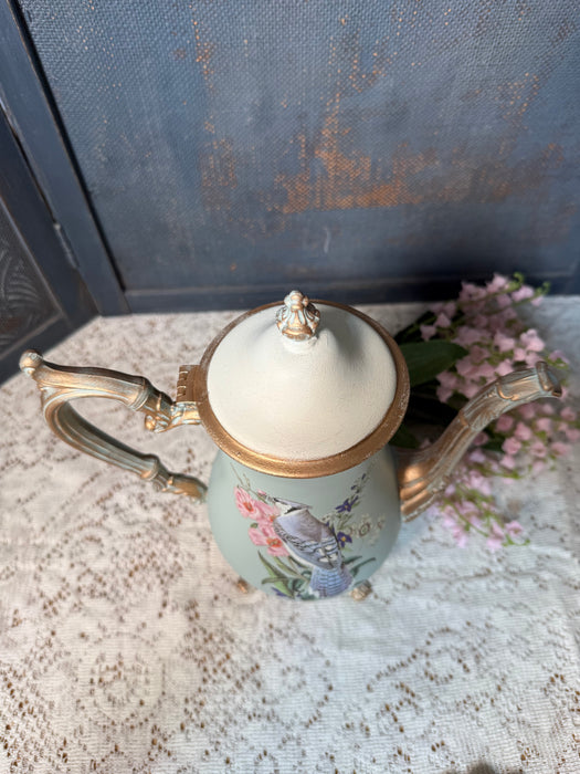 Blue Bird Teapot upcycled Silver Plate | For decorative use only