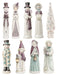 Frosted Plum Christmas waterslide transfer sheet - Carolers Snowmen and Tree