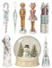 Frosted Plum Christmas waterslide transfer sheet - Gingerbread Snow Globe and Church
