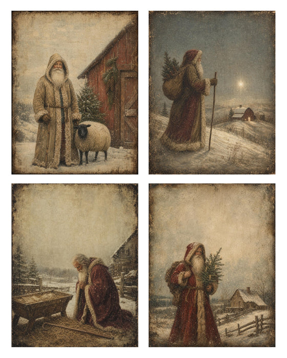 Father Christmas Farmstead rice paper