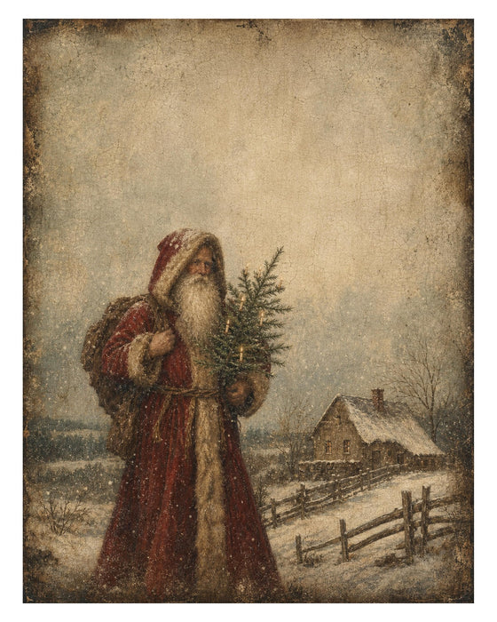 Father Christmas Farmstead rice paper