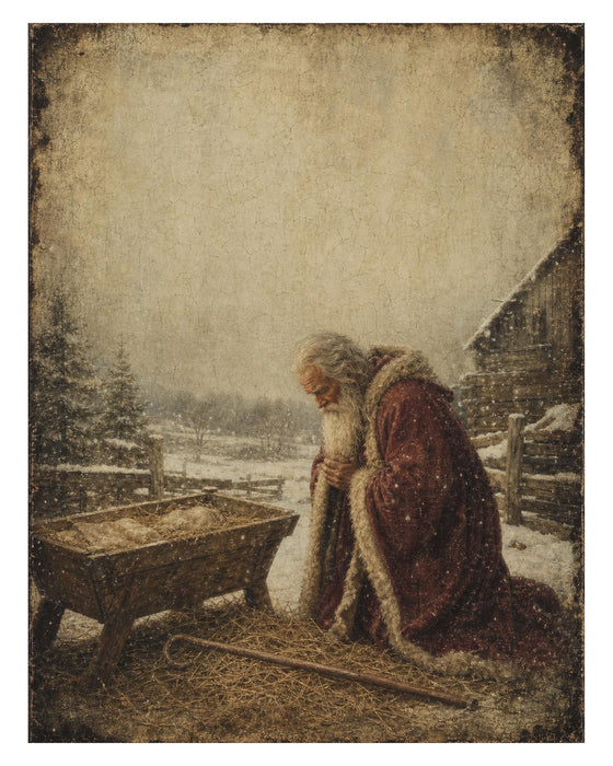 Father Christmas Farmstead rice paper