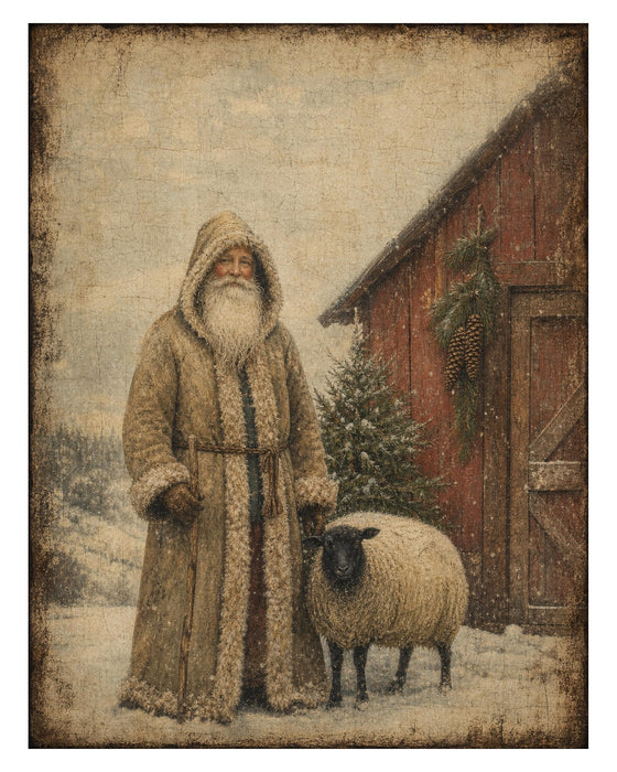 Father Christmas Farmstead rice paper