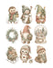 Hazel Hollow Hedgehog Snowman and Gnomes waterslide transfer sheet