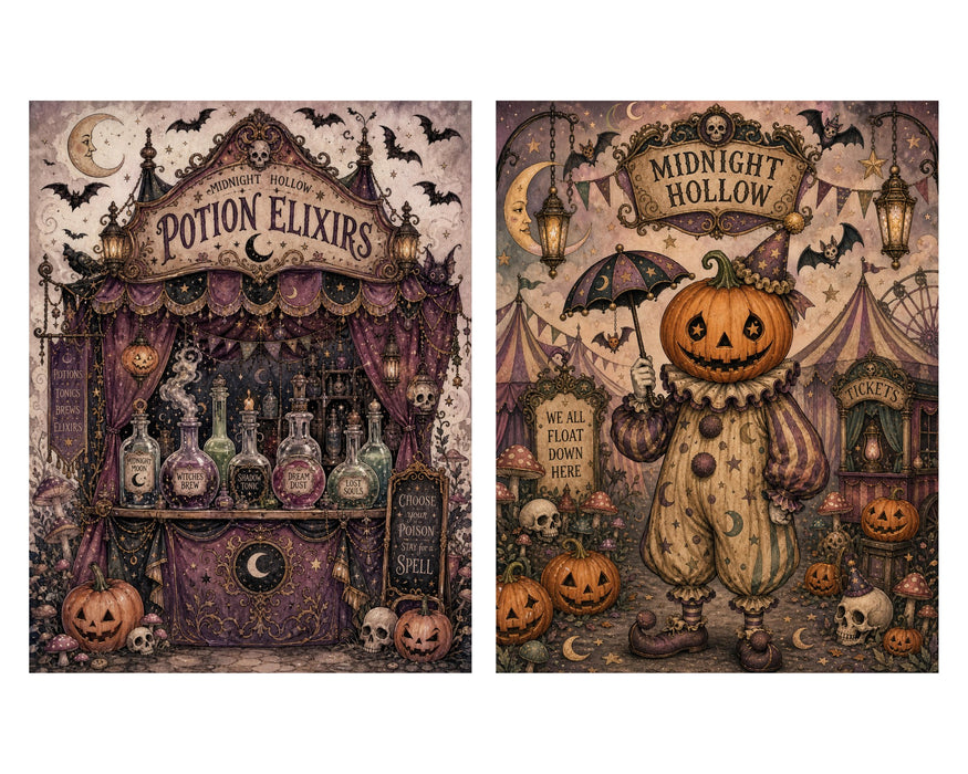 Midnight Hollow Carnival Midway rice paper
