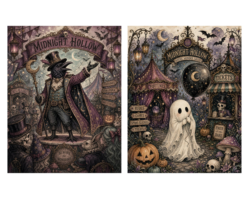 Midnight Hollow Carnival Midway rice paper