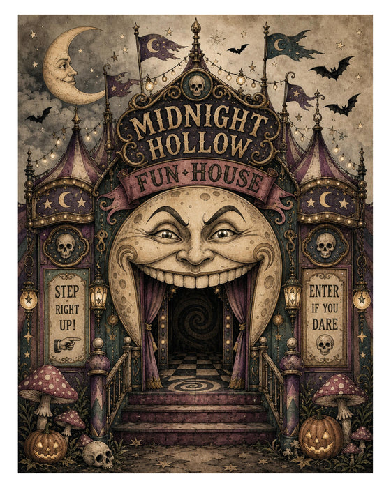 Midnight Hollow Carnival Rides rice paper
