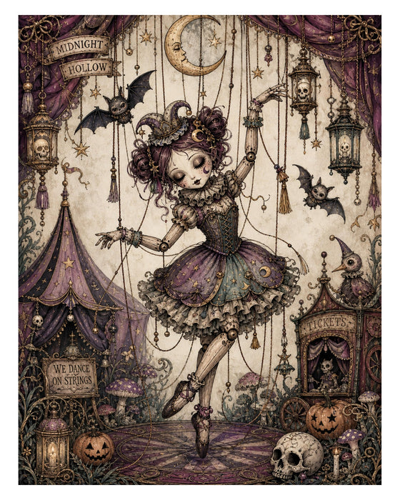 Midnight Hollow Carnival Rides rice paper