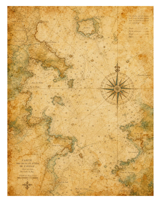 Naturalist Sea Specimens: Barnacles, Kelp, Sea Chart & Tidepool rice paper