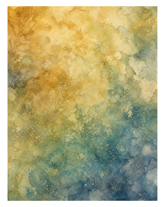 Naturalist Sea Specimens: Barnacles, Kelp, Sea Chart & Tidepool rice paper