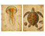 Naturalist Sea Specimens: Seahorse, Octopus, Jellyfish & Sea Turtle rice paper