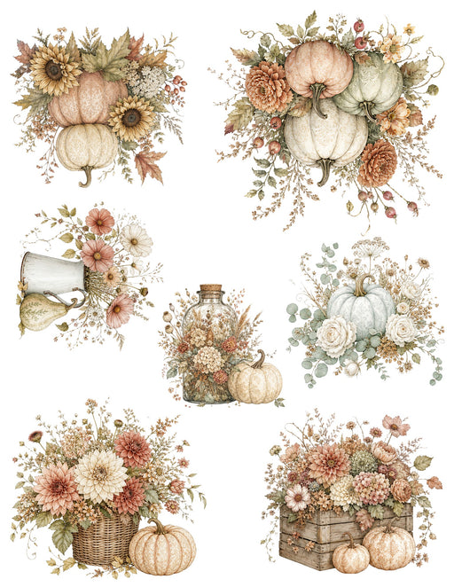 Pumpkin and Petals fall waterslide transfer sheet